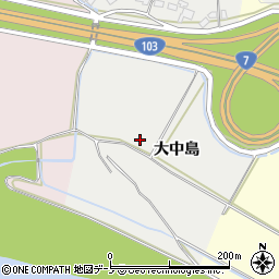 秋田県大館市櫃崎（大中島）周辺の地図