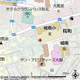 秋田県大館市桜町周辺の地図