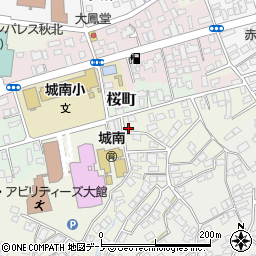 秋田県大館市桜町南41周辺の地図