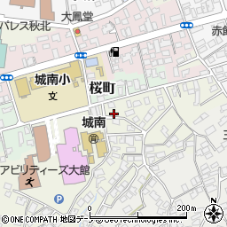 秋田県大館市桜町南38周辺の地図