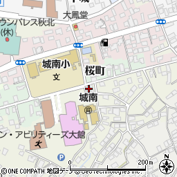 秋田県大館市桜町南75-1周辺の地図