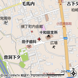秋田県鹿角市十和田毛馬内（城ノ下）周辺の地図