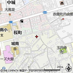 秋田県大館市桜町南25周辺の地図