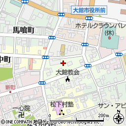 秋田県大館市向町周辺の地図