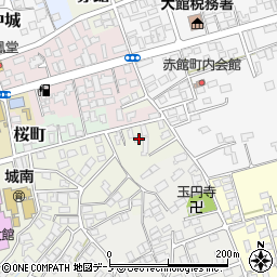 秋田県大館市桜町南21周辺の地図