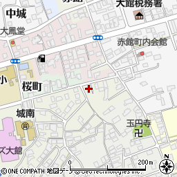 秋田県大館市桜町南22-2周辺の地図