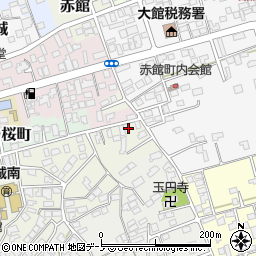 秋田県大館市桜町南18-2周辺の地図