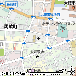 秋田県大館市裏町周辺の地図