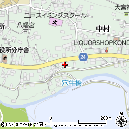 岩手県二戸市福岡中村42周辺の地図