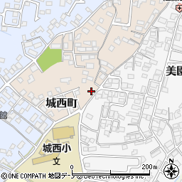秋田県大館市城西町周辺の地図