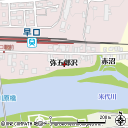 秋田県大館市早口弥五郎沢周辺の地図
