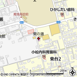 大館東台温泉東の湯周辺の地図