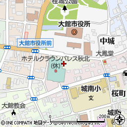 秋田県大館市片町周辺の地図