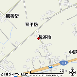 秋田県鹿角市十和田岡田（後谷地）周辺の地図