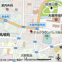 秋田県大館市桂城周辺の地図