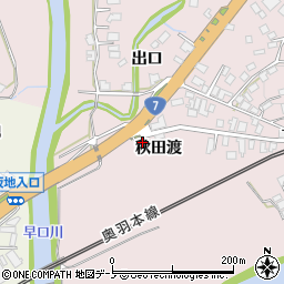 秋田県大館市早口秋田渡12周辺の地図