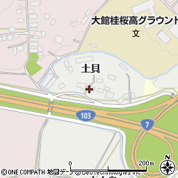 秋田県大館市櫃崎土貝周辺の地図