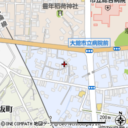 秋田県大館市幸町周辺の地図