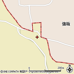 秋田県能代市坂形強坂周辺の地図