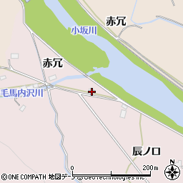 秋田県鹿角市十和田瀬田石赤冗28周辺の地図