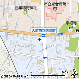 秋田県大館市幸町3-34周辺の地図