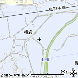 秋田県大館市川口横岩周辺の地図