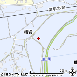 秋田県大館市川口（横岩）周辺の地図