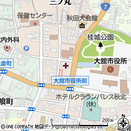 セブンイレブン大館市役所前店周辺の地図