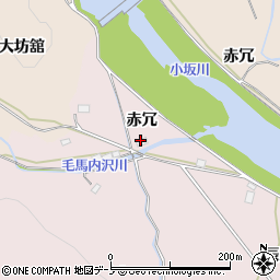 秋田県鹿角市十和田瀬田石（赤冗）周辺の地図