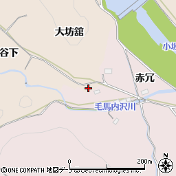 秋田県鹿角市十和田毛馬内母谷下周辺の地図