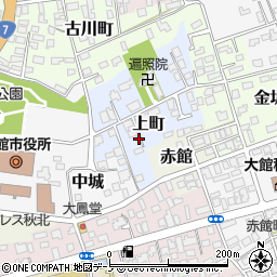 秋田県大館市上町18周辺の地図
