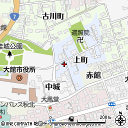 秋田県大館市上町19-7周辺の地図