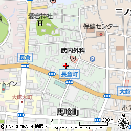 秋田県大館市長倉周辺の地図