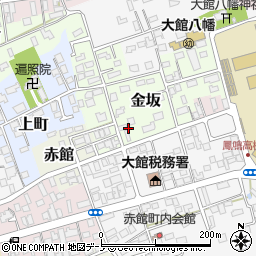 秋田県大館市金坂11-16周辺の地図