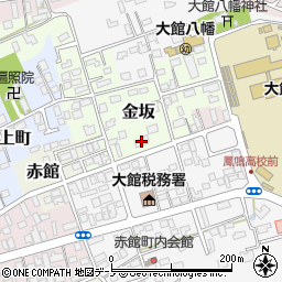 秋田県大館市金坂11-11周辺の地図
