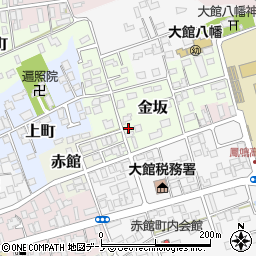 秋田県大館市金坂10-11周辺の地図