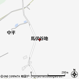 秋田県鹿角市十和田草木馬伏谷地周辺の地図