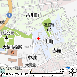 秋田県大館市上町3周辺の地図