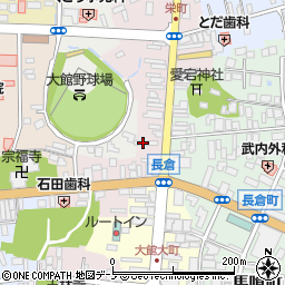 秋田県大館市大館周辺の地図