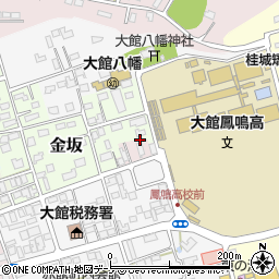 秋田県大館市金坂8-7周辺の地図
