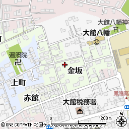 秋田県大館市金坂13周辺の地図