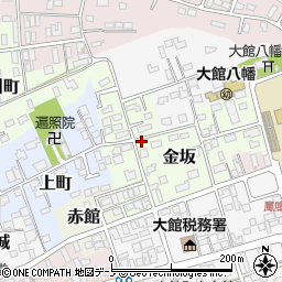 秋田県大館市金坂13-5周辺の地図