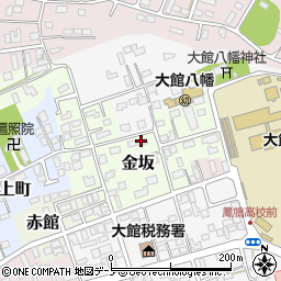 秋田県大館市金坂周辺の地図