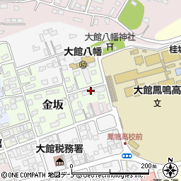 秋田県大館市金坂8周辺の地図