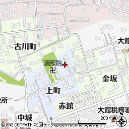 秋田県大館市上町11周辺の地図