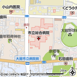ファミリーマート大館市立総合病院店周辺の地図