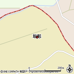 秋田県能代市坂形周辺の地図