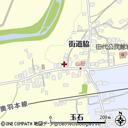 秋田県大館市岩瀬街道脇周辺の地図