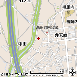 秋田県鹿角市十和田毛馬内高田58周辺の地図