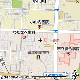 秋田県大館市豊町周辺の地図